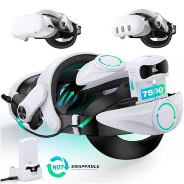 Imagem de Mocagen Head Strap for Meta Quest 3S/Quest 3/Quest 2 with Battery Pack 15000mAh & Charger Dock, Extra Time 6-8H, Enhance Comfort VR Headset Accessories