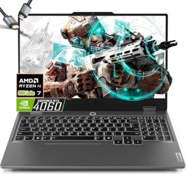 Imagem de Lenovo Laptop para jogos LOQ 15.6 AMD Ryzen 7 8845HS Beat i9-13900H - RTX 4060-64GB DDR5 RAM -SSD PCIe de 2TB - Teclado retroiluminado - Tela FHD G-SYNC - Windows 11 - Computadora Gamer PC - Cabo HDMI