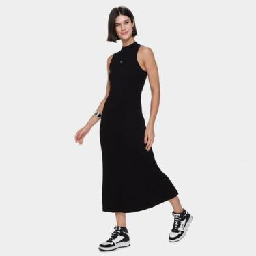 Imagem de Vestido Longo Colcci Canelado Feminino, Preto, G
