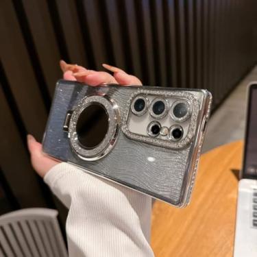 Imagem de Capa espelhada com gradiente de diamante e glitter para Samsung Galaxy S25 S23 Ultra S24 Fe S22 Plus A54 A55 A15 A35 Capa com efeito cascata (para Samsung S23/prata)