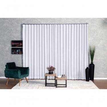 Imagem de Cortina Microfibra Com Voil 6,00x2,50 Para Trilho Suíço branco