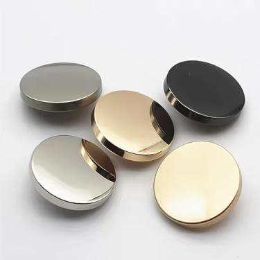 Imagem de 10 peças de botões grandes de substituição planos de metal para homens mulheres blazer casaco de lã jaquetas terno calças redondas botões de costura em forma redonda - 2 cm/0,78 em prata