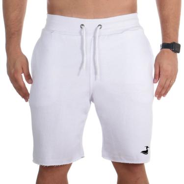 Imagem de Bermuda Short Moletom Algodão Masculino Bolsos Laterais e Traseiro Fecho Cordão Ajustavel