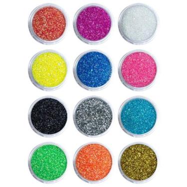 Imagem de Kit 12 Glitters Para Decoração De Unhas Em Gel Multicolor - Arte Seduc