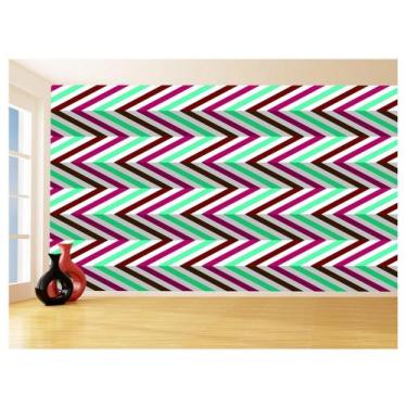 Imagem de Papel De Parede 3D Sala Chevron Zig Zag Listras 3,5M Zig47 - Você Deco