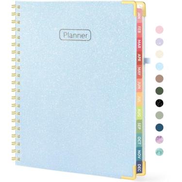 Imagem de Forvencer Agenda 2026 semanal e mensal, agenda agenda 21,6 cm x 28 cm com abas laminadas coloridas, bolso interno, agenda 2026 para escritório, casa, material escolar, presentes de Natal para mulheres