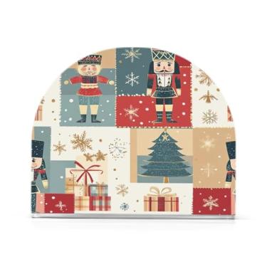 Imagem de Blueangle Porta-guardanapos quebra-nozes de desenhos animados, suportes de guardanapo verticais à prova de vento para cozinha, decoração de Halloween para casa dispensador de lenços de acrílico para