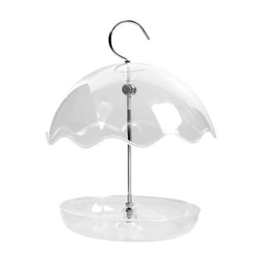 Imagem de WeiLaiKeQi Alimentador de pássaros transparente para jardim, com gancho, para pendurar em decks, quintais, varandas e pátios.