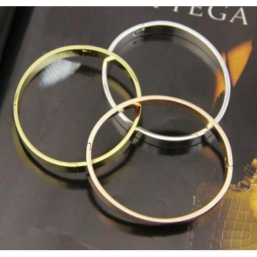 Imagem de Pulseira Bracelete Liso Aço Inoxidável 316L Masculino e Feminino Uniss
