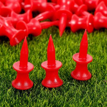 Imagem de Golf Tees Unbreakable Step Down Plastic Castle Tees 1,25 polegadas durável acessórios de golfe vermelho pacote com 20