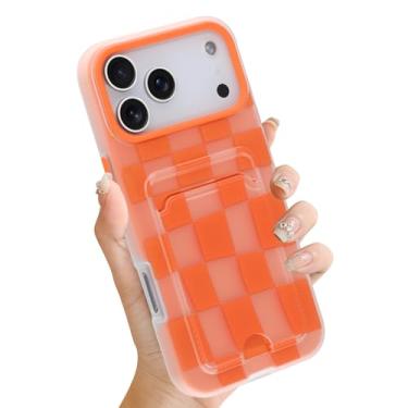 Imagem de OOK Compatível com capa de silicone para iPhone 17 Pro Max, padrão de tabuleiro de xadrez moderno Silm à prova de choque TPU protetor antiarranhões capa carteira 6,9 polegadas para meninas e mulheres