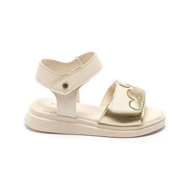 Imagem de Sandália Menina Infantil Flor Dourada - Pequito, 20, Bege