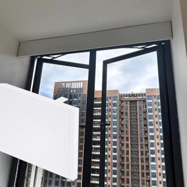 Imagem de Caixa de cortina de teto ajustável, suportes de pelmet de 14 cm de altura para janelas, placa decorativa de cornija para persianas, serve de 1 a 7 m (2,7 m/9 pés)