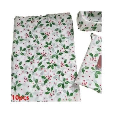 Imagem de Papel De Seda Temático De Natal 10 Peças Para Embalagem De Presentes, 