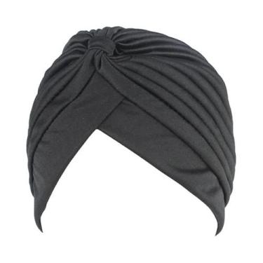 Imagem de Turbante De Cor Sólida Com Nó Torcido, Bandana, Lenço De Cabeça Femini