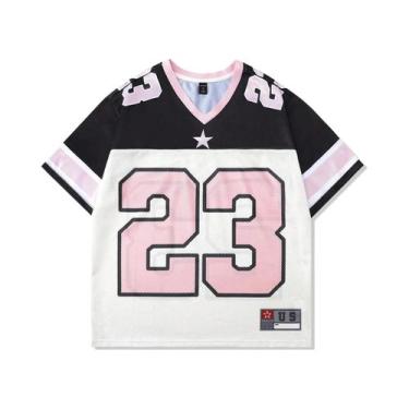 Imagem de Camiseta Casual Feminina De Verão Y2K Com Decote Em V, Estilo Retro Hi