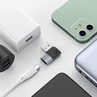 Imagem de Adaptador USB 3.0 para fêmea tipo C, cotovelo de ângulo reto de 90 - G