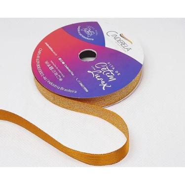 Imagem de Rolo Fita De Cetim Lurex Brilho Glitter 10 Metros N2 10mm Laços Decora