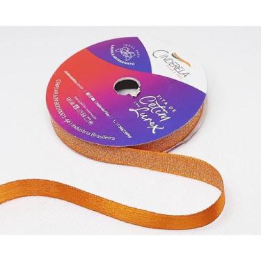 Imagem de Rolo Fita De Cetim Lurex Brilho Glitter 10 Metros N2 10mm Laços Decora