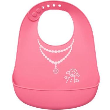 Imagem de Babador de Silicone Buba com Pega Migalhas Rosa 9724