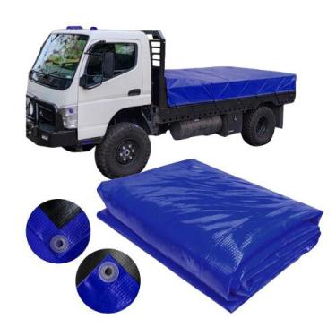 Imagem de Lona CK400 Azul x Preta 2x2 M Ilhós PVC Caminhão - Cikala
