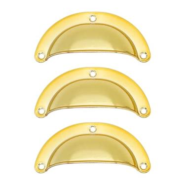 Imagem de 3 Puxador Colonial Concha Bronze Cristaleira Porta Gaveta (Dourado)