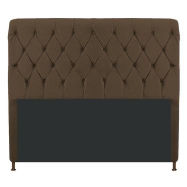 Imagem de Cabeceira 160 Cm Queen Size Com Capitonê Suede Marrom