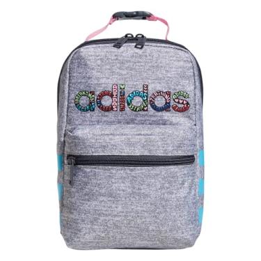 Imagem de adidas Lancheira unissex Santiago 2 para adultos, Cinza Jérsei/Azul ciano/Rosa Feliz/2.0, One Size, Adidas Lancheira unissex Santiago, caixa isolada para alimentos escolares descontinuada