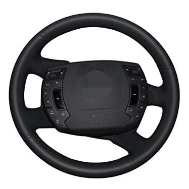 Imagem de TPHJRM Capa de volante de carro costurado à mão couro artificial preto, apto para Citroen C5 2008 2009 2010 2011 2012 2013 2014 2015-2017