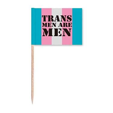 Imagem de Bandeira de palito de dente transgênero LGBT Suporte Trans Man Topper Decoração de festa