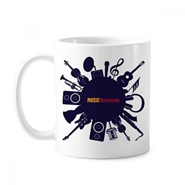 Imagem de Music Instruments Caneca azul louco ilustração cerâmica cerâmica café xícara de porcelana louça