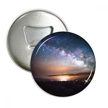 Imagem de Nebulae Galaxy Dark Night Sky abridor de garrafas ímã de geladeira emblema multifuncional