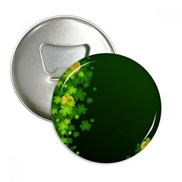 Imagem de Emblema multifuncional com ímã de geladeira Clover Gold Ireland Dia de São Patrício