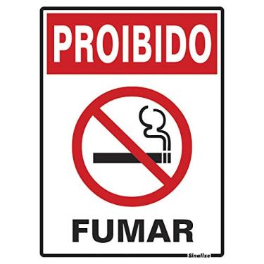 Imagem de Placa em Poliestireno Proibido Fumar, SINALIZE, 220AB, Branca, 15x20cm
