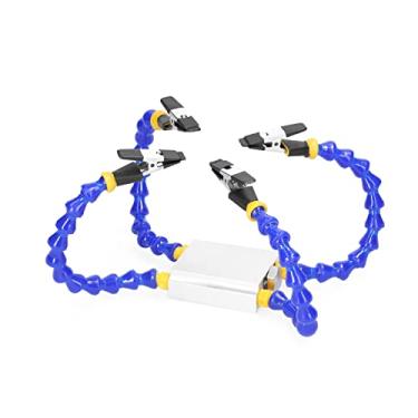 Imagem de HUIOP Braço Flexível,Bancadas Torno de Mesa com Braço Flexível Grampo de Liga de Alumínio Soldadura Suporte de Ferro Placa de Circuito Impresso Soldagem Reparos Clipe Universal Auxiliar Ferramenta de