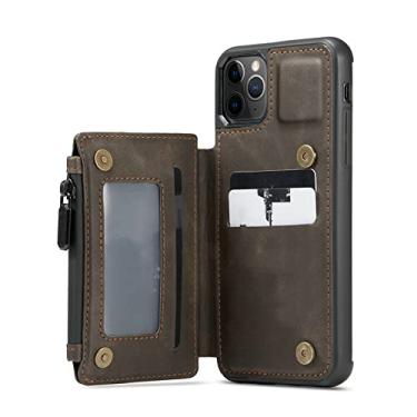 Imagem de Para iphone 14 13 12 11 Pro XS Max XR 7 8 Plus Couro Flip Phone Case Zipper Credit Card Wallet Cover, Coffee, For iPhone 7 8