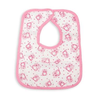 Imagem de Kit 5 Babador De Fralda Para Bebê Coruja Rosa E Pink - Casa Pedro