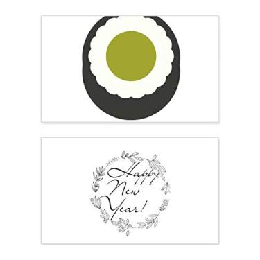Imagem de Cartão de felicitações tradicional japonês Black Maki Sushi New Year Festival Bless Message Present
