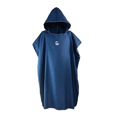 Imagem de Robe de de Toalhas de Poncho de Surfe de Poliéster de Secagem Rápida com Capuz E Capa de para de Toalha para tação, E, Azul-marinho