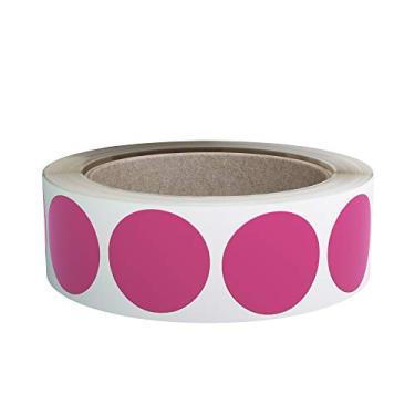 Imagem de Royal Green Rolo de adesivos de etiquetas redondas de código de cor rosa 30 mm (1,25") - pacote com 225