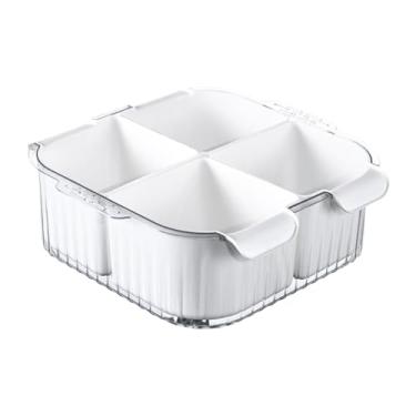 Imagem de Ｂｅｓｇａ Cesta de drenagem dividida, bandeja de drenagem para panela quente, cesta de drenagem para lavagem de vegetais portátil, coador de alimentos para, Branco