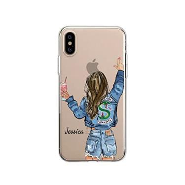 Imagem de Nome personalizado personalizado Viagem Best Friend Girl Mobile Phone Case transparente macio para iPhone 13 12 11Pro Max XS Max 8Plus, 3, Girl, Left, para iphone 13 mini