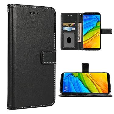Imagem de FDCWTSH Compatível com Xiaomi Redmi Note 5 capa carteira alça de pulso cordão couro flip capa suporte suporte acessórios celulares capas de telefone para Xiami Xiomis Xiome Xiomi Redmi notet5 preto