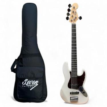 Imagem de Contrabaixo J.bass Seven 5 Cordas Sjb-57 WH Com Bag - Seven Guitars