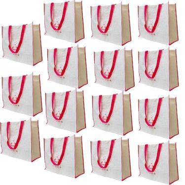Imagem de Sacola de Ombro Ecobag Kit 15 Uni Dobravel Mercado Compras Reciclavel 