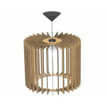 Imagem de Luminária Teto tipo Pendente SANTA RITA MDF - Completa - CORALISA, Mdf