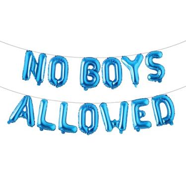 Imagem de Pajama Mean Girls Ladies Night Decorations for Adults – No Boys Allowed Balloons banner – Slumber Sleepover Spa Party Supplies for Girls (NO BOYS ALLOWED Blue)