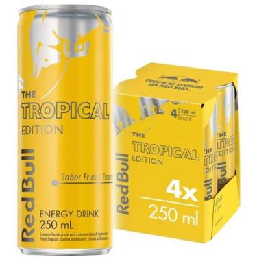 Imagem de Pack Energético Frutas Tropicais Red Bull Lata 4 Unidades 250ml Cada -