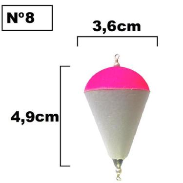 Imagem de Kit 5 Boia de Arremesso para Pesca em Isopor Nº4 Até Nº14 Pescaria Lam