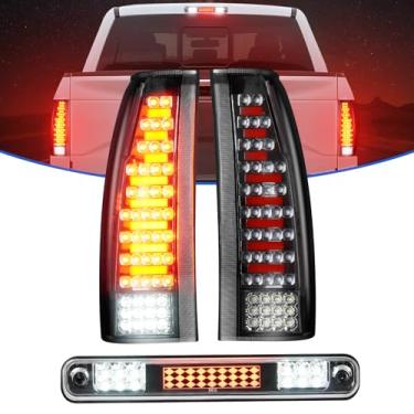 Imagem de Gubebaili Luz traseira + luz de freio terceira para Chevy Blazer 1992-1994, Silverado C1500/K1500 1988-1999, para Silverado/Sierra C2500 C3500 K2500 K3500 1988-2000, lente traseira cromada